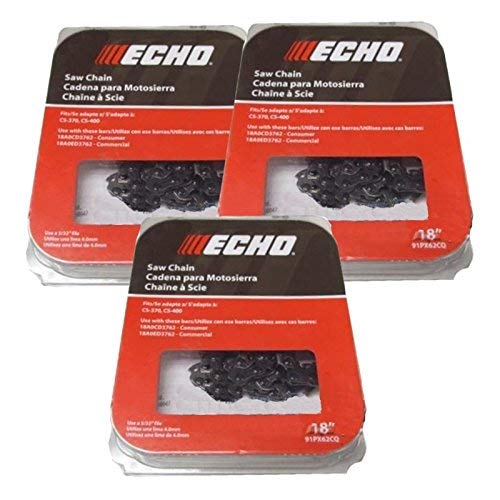 Amazon.com: Echo 91PX62CQ-3 Pack of 3 Chainsaw Chain 18 Inches